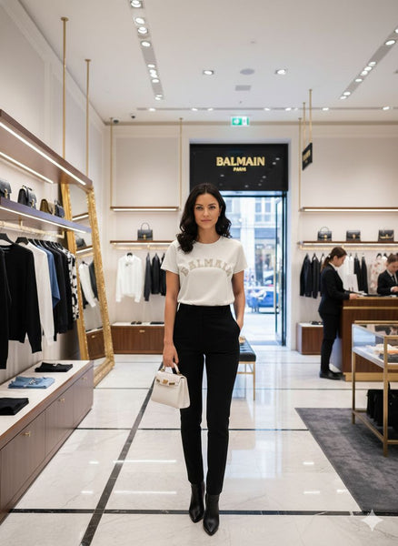 Women’s Premium  Embellished White  T-Shirt Elegant Casual Wear