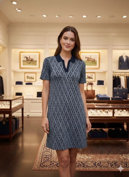 Women’s Elegant Blue Printed Dress