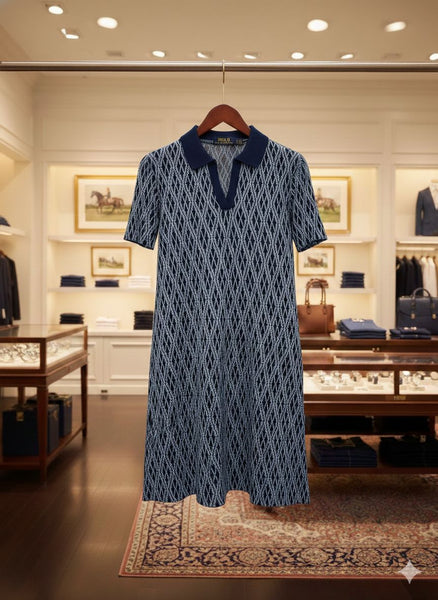 Women’s Elegant Blue Printed Dress