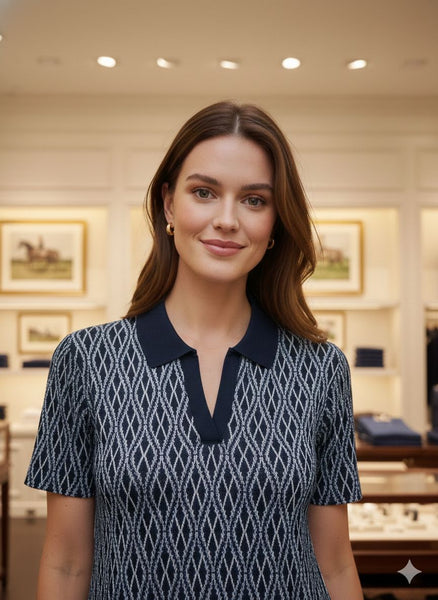 Women’s Elegant Blue Printed Dress