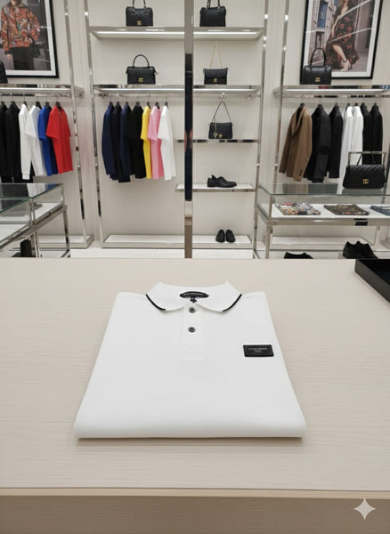 Men’s Premium Solid White Polo T-Shirt