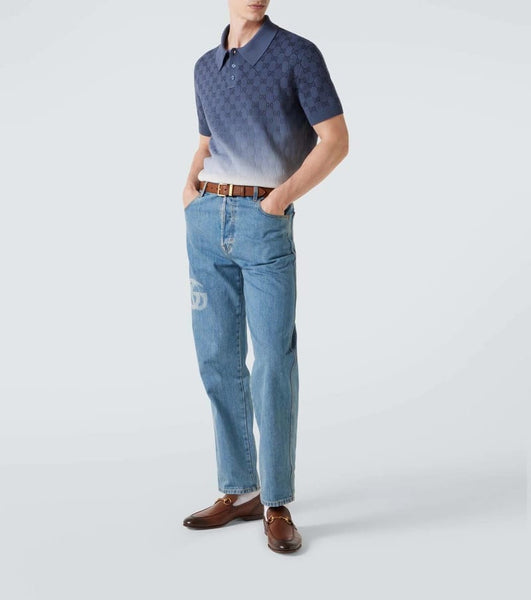 Luxury GG Monogram Gradient Polo T-Shirt for Men