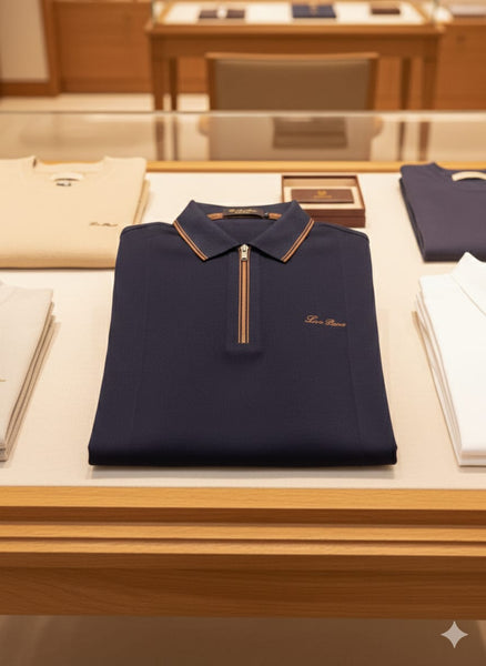 Luxury Zip Collar Polo T-Shirt  Premium Smart Casual Wear