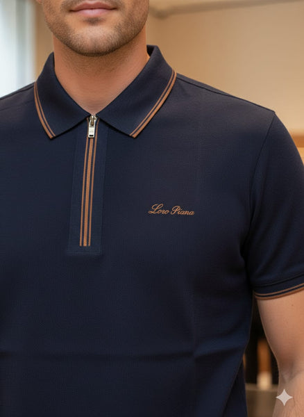 Luxury Zip Collar Polo T-Shirt  Premium Smart Casual Wear