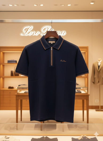 Luxury Zip Collar Polo T-Shirt  Premium Smart Casual Wear