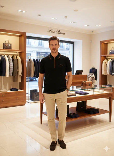 Luxury Zip-Neck Polo T-Shirt  Premium Smart Casual Collection