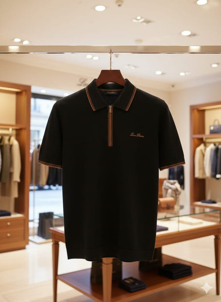 Luxury Zip-Neck Polo T-Shirt  Premium Smart Casual Collection