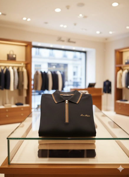 Luxury Zip-Neck Polo T-Shirt  Premium Smart Casual Collection