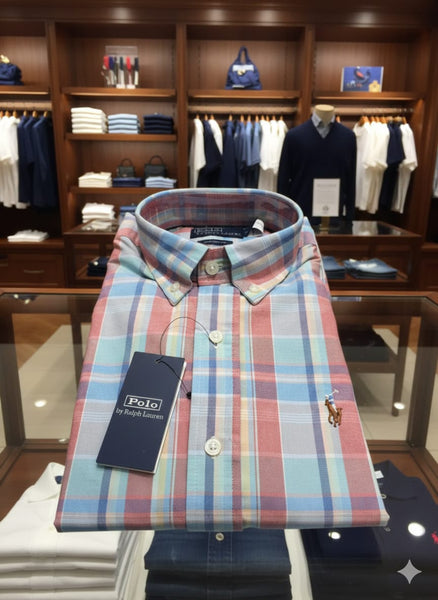 Men’s Pastel Checkered Casual Shirt Premium  Long Sleeve Style