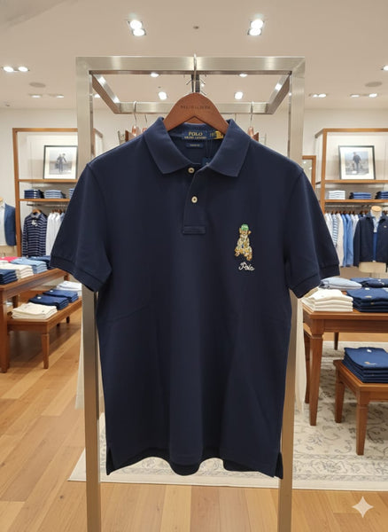 Classic Navy Blue Polo T-Shirt with Embroidered Logo  Premium Everyday Style