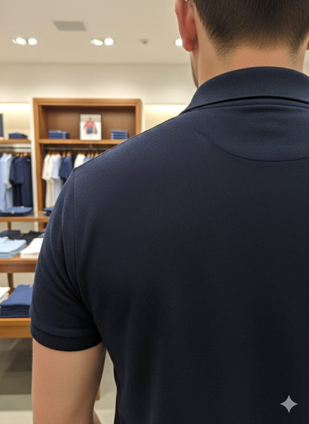 Classic Navy Blue Polo T-Shirt with Embroidered Logo  Premium Everyday Style