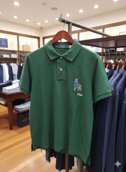 Premium Green Polo T-Shirt with Embroidered Logo  Timeless Smart Casual Wear