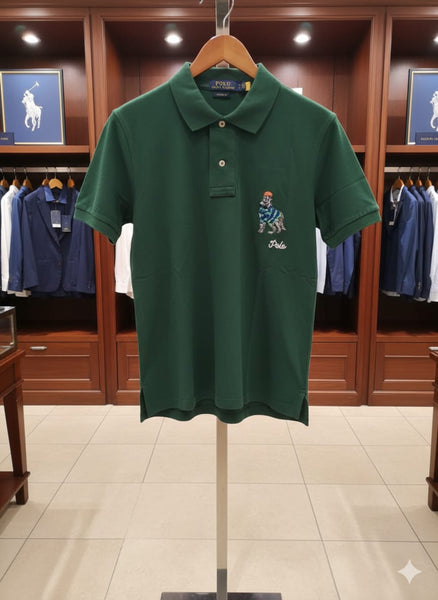 Premium Green Polo T-Shirt with Embroidered Logo  Timeless Smart Casual Wear