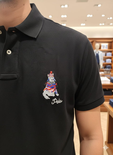Classic Black Polo T-Shirt with Embroidered Logo Timeless Smart Casual Wear