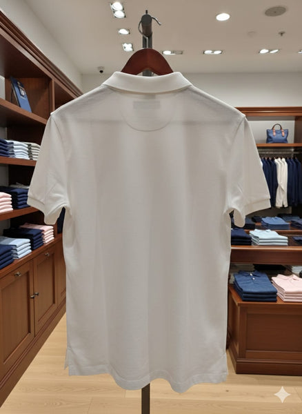 Premium Classic White Polo T-Shirt with Embroidered Logo