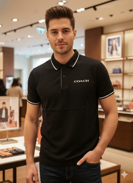 Luxury Black Polo Shirt  Premium Elegant Casual Wear