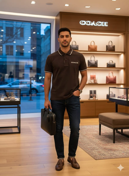 Branded Classic Brown Polo Shirt  Premium Smart Casual Wear