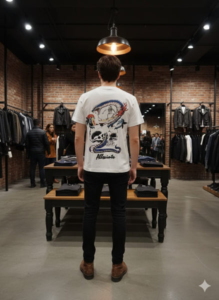 Men’s White Graphic Printed T-Shirt – Stylish Everyday Casual