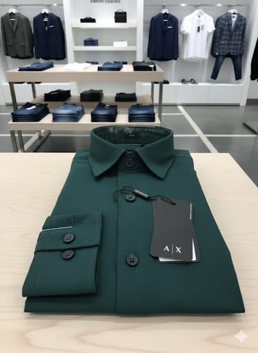 Imported Solid Dark Green Slim-Fit Formal Shirt for Men