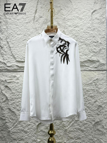 Luxury Designer Shirt with Bold Embellished Detail