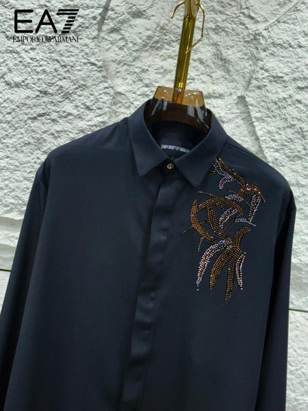 Luxury Designer Shirt with Bold Embellished Detail