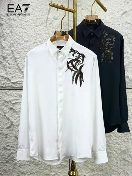 Luxury Designer Shirt with Bold Embellished Detail
