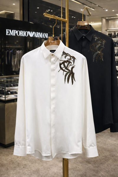 Luxury Designer Shirt with Bold Embellished Detail