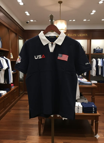 Premium Flag Navy Polo Shirt Premium Classic Fit