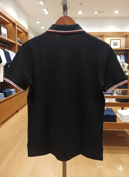 Black Classic Polo Shirt – Signature Red Logo Edition