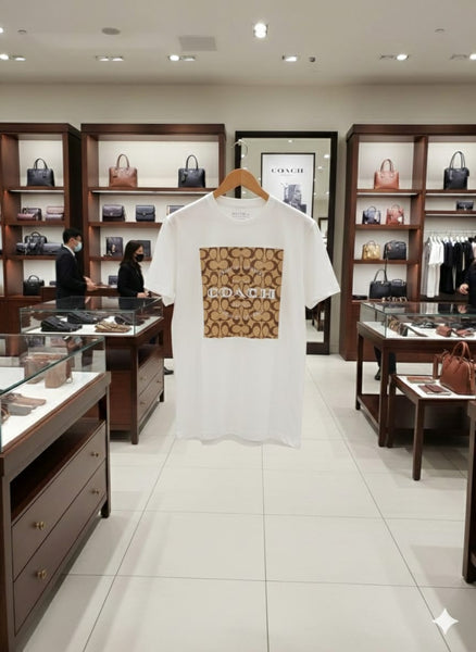 Luxury White Signature Logo Print T-Shirt