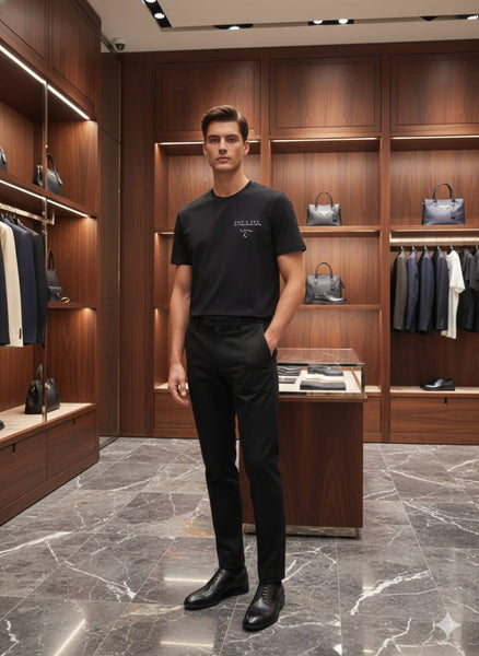 Branded  Black Logo Print T-Shirt  Modern Minimal Edition