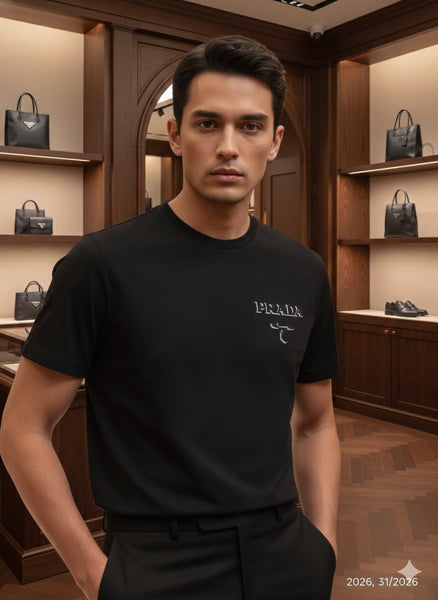 Branded  Black Logo Print T-Shirt  Modern Minimal Edition