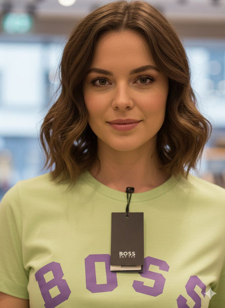 Stylish Women’s Light Green T-Shirt with Bold Logo Print