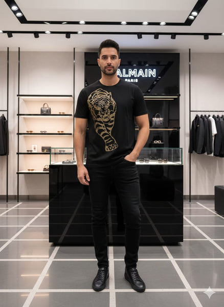 Men’s Premium Black Tiger Graphic T-Shirt