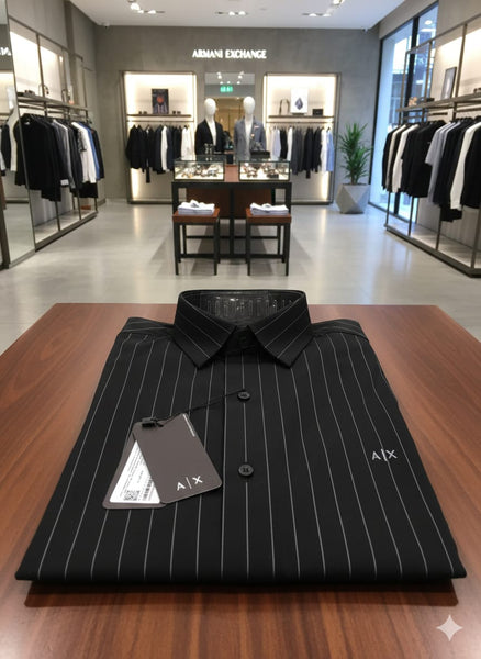 Imported Brand  Men’s Black Pinstripe Formal Shirt