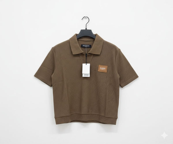 Women’s Premium Brown Polo T-Shirt Elegant Smart Casual Top