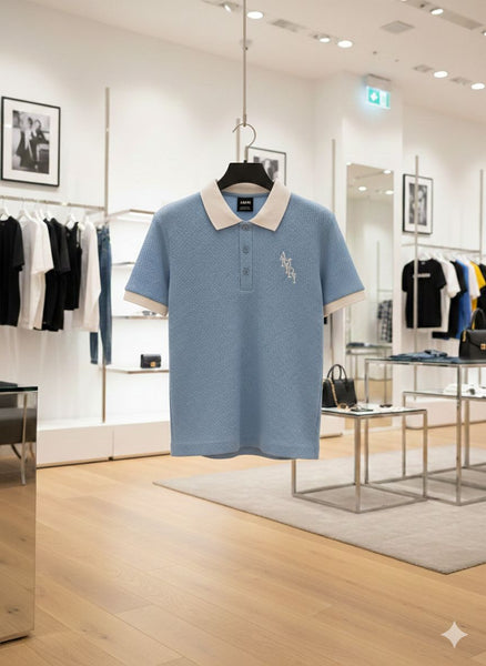 Sky Blue Classic Collar Women’s Polo T-Shirt  Elegant & Everyday Chic