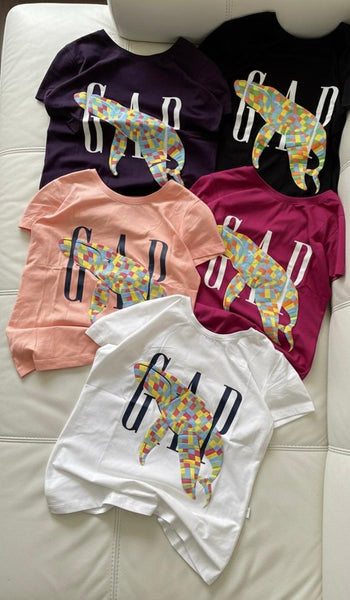 Trendy  Graphic Women’s T-Shirt  Colorful Dolphin Print Casual Tee