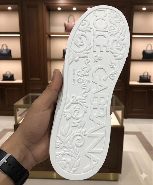 Premium White Designer Strap Sneakers for Men