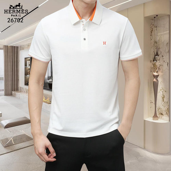 Men’s Polo T-Shirt Contrast Trim Premium Short Sleeve Style