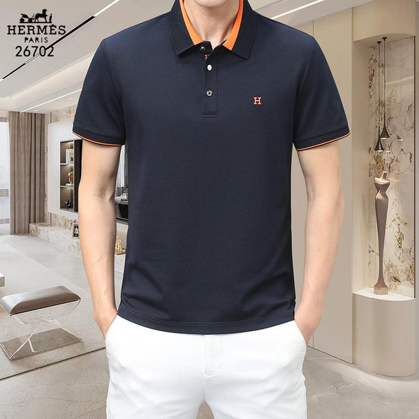 Men’s Polo T-Shirt Contrast Trim Premium Short Sleeve Style