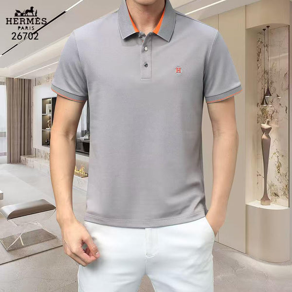 Men’s Polo T-Shirt Contrast Trim Premium Short Sleeve Style