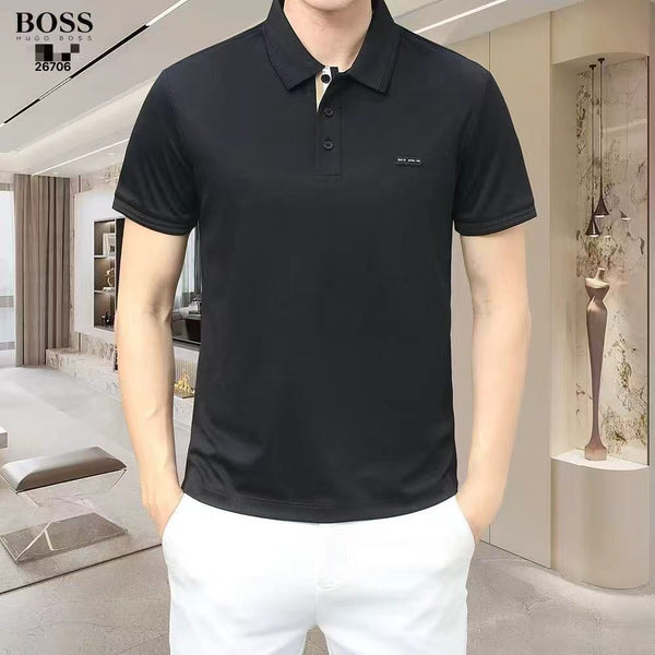 Men’s Classic Polo T-Shirt  Contrast Placket Smart Casual Wear