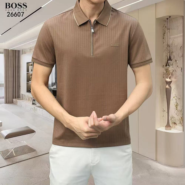 Men’s Premium Navy Zip Polo Shirt