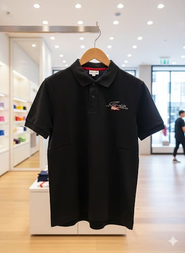 Men’s Premium Black Polo T-Shirt Classic Fit with Signature Chest Logo