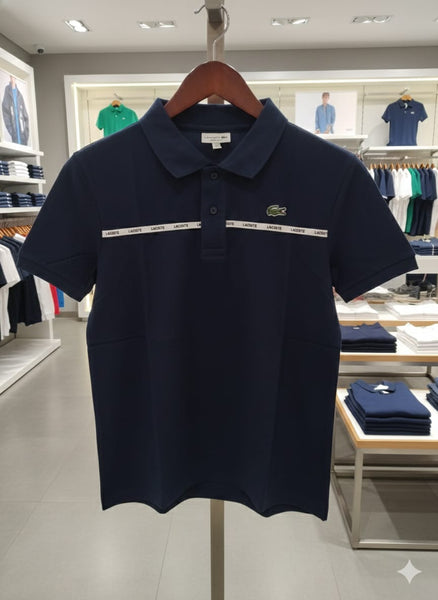 Men’s Premium Navy Blue Polo T-Shirt  Classic Fit with Signature Chest Stripe