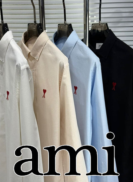 Men’s Premium Full Sleeve Casual Shirt Classic Solid Colors with Stylish Heart Logo
