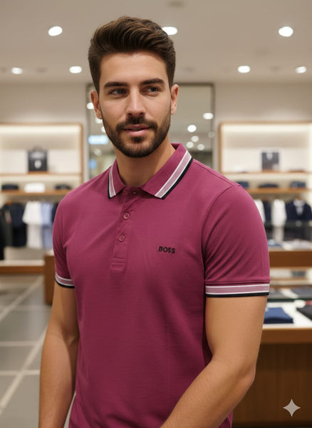 Premium Polo T-Shirt with Contrast Collar Smart Casual Style