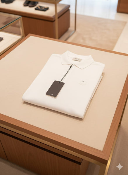 Luxury White Zip-Neck Polo T-Shirt  Modern & Premium Look