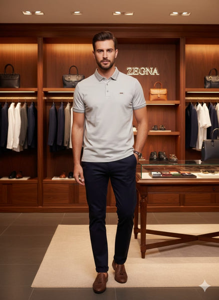 Premium Light Grey Polo T-Shirt Clean, Classy & Timeless